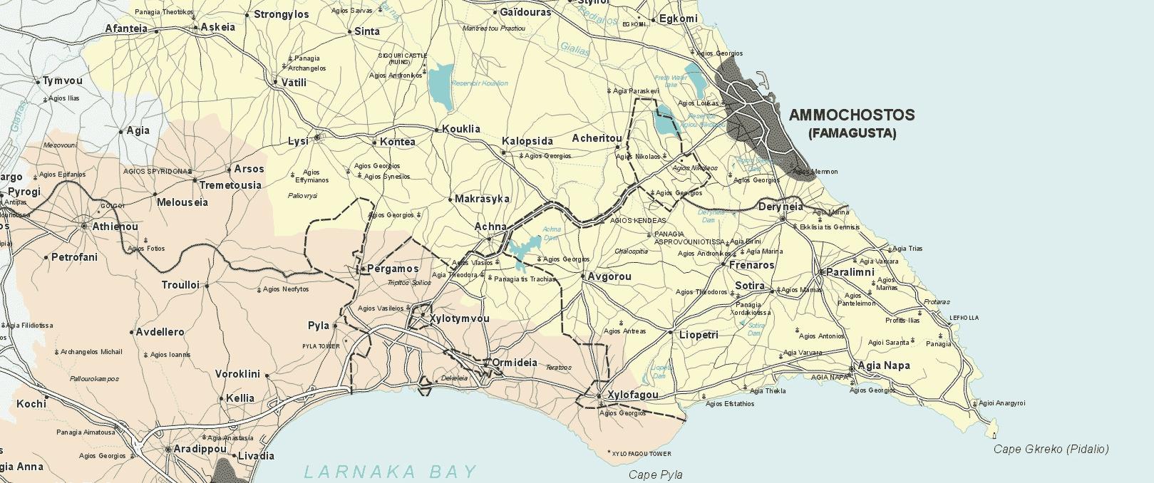 Ayia napa kypros kartta - Kartta agia napa Kypros (Etelä-Euroopassa -  Eurooppa)