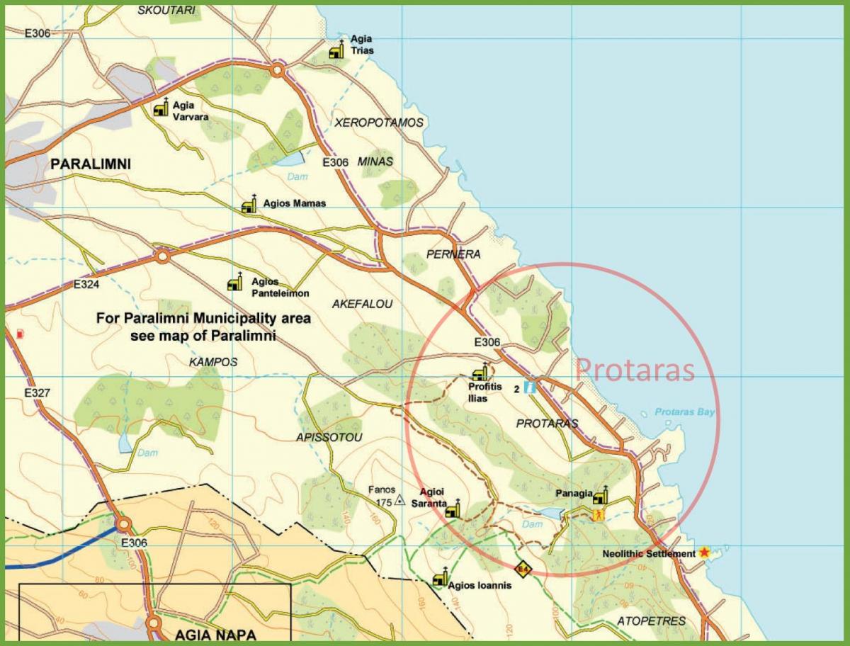 street map protaras Cyprus