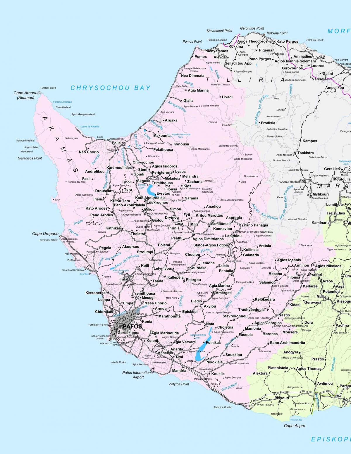 street map paphos Cyprus