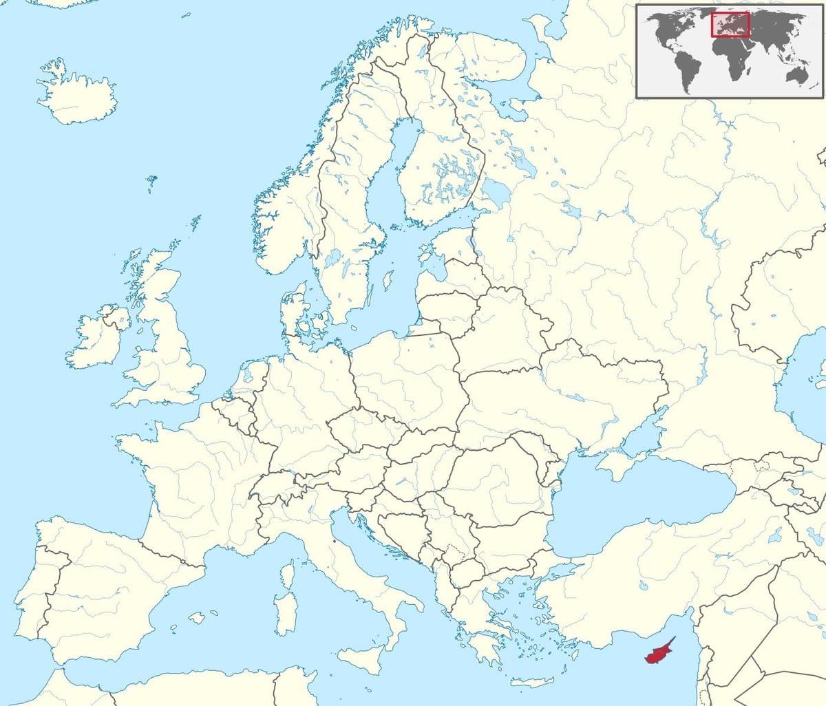 Kartta Kyproksen kartta maailman