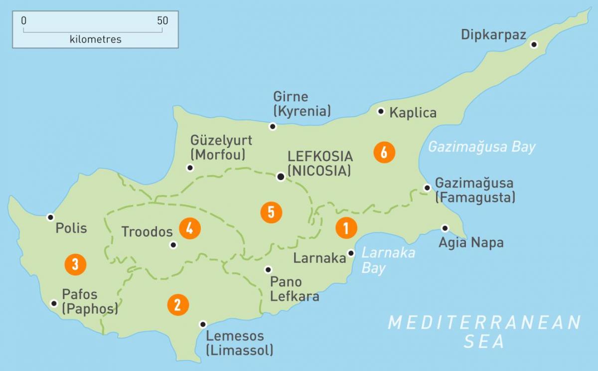 Kartta Kyproksen maa