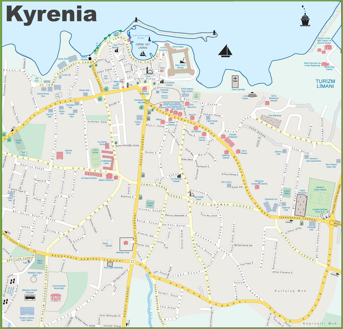 kartta pohjois-kypros kyrenia
