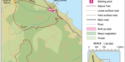 Kartta afroditen trail Kyproksen 