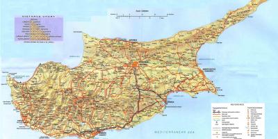 Kartta Kyproksen lomakohteista