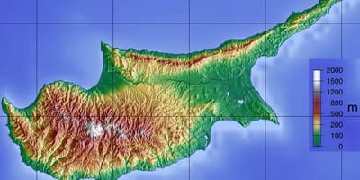 Kartta Kyproksen vuorilla