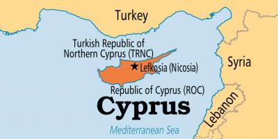 Sijainti Kyproksen eurooppa kartta - Kyproksen Tasavallan kartta  (Etelä-Euroopassa - Eurooppa)